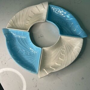 Vintage Lazy Susan 1950s to 60s USA California Pottery 4 Pieces Excellent